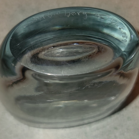 Stromberg Mid-Century Modern Engraved Viking Longship Design Thick Glass Vase 4" - Picture 6 of 8